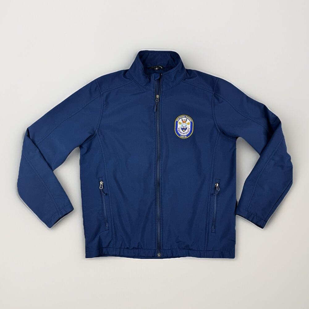 US Navy Mens M‎ Navy Full Zip Fleece Jacket USS Pearl Harbor LSD 52 Deployment
